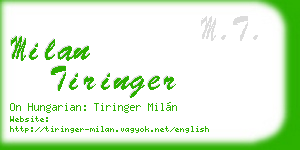 milan tiringer business card